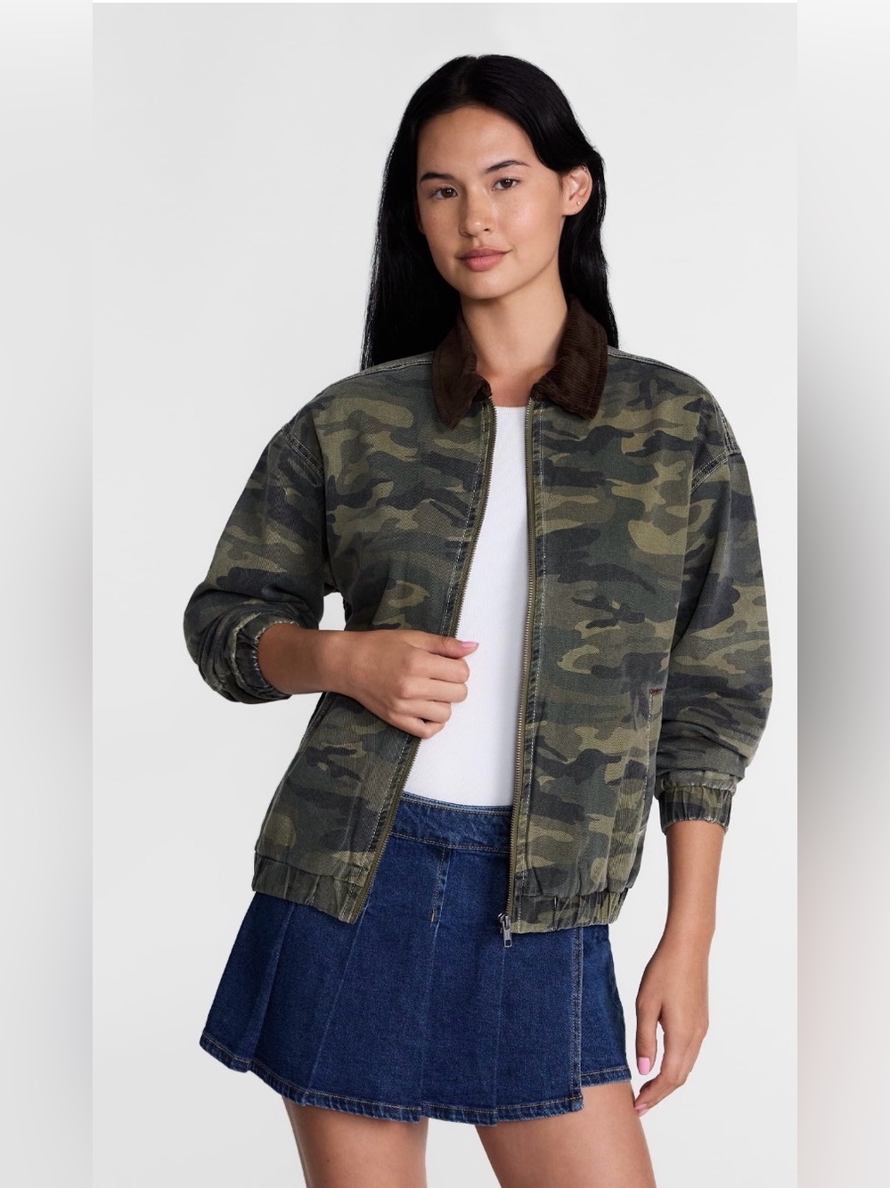 Madden NYC Women’s Cotton Twill Bomber Jacket